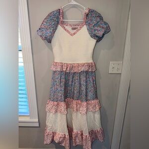 Ivy City Co Pink Floral Ruffle Dress